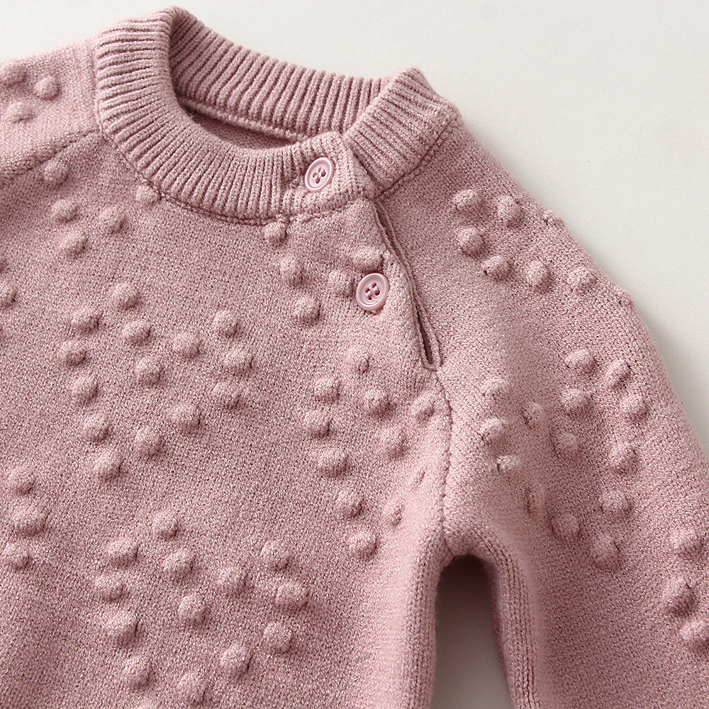 Conjunto de suéter y pantalones de color liso de punto Love para niños
Children's Knitted Love Solid Color Sweater And Pants Set