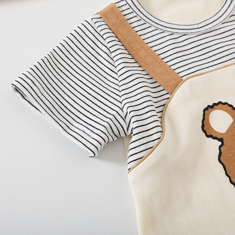 Cartoon Bear Print Baby Short Sleeve Rompers
Mameluco Para Bebe De Oso